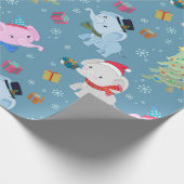 Papier Cadeau Papier à enveloppement Motif de Noël Eléphant mign (Coin)