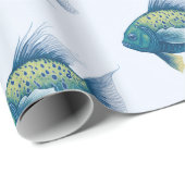 Papier Cadeau Papier à enveloppement Motif de poisson (Coin rond)