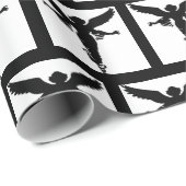 Papier Cadeau Papier à enveloppement noir et blanc (Coin rond)