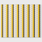 Papier Cadeau Papier à enveloppement noir jaune (Plat)