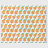 Papier Cadeau Papier à enveloppement orange Citrouille à aquarel (Plat)