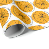 Papier Cadeau Papier à enveloppement orange Citrus (Coin rond)