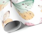 Papier Cadeau Papier à enveloppement papillon (Coin rond)