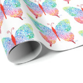 Papier Cadeau Papier à enveloppement papillon (Coin rond)