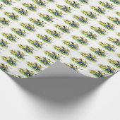 Papier Cadeau Papier à enveloppement Pâques de lapin et pousses  (Coin)