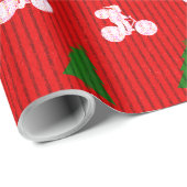 Papier Cadeau Papier à enveloppement Père Noël à vélo (Coin rond)