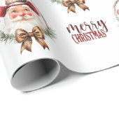 Papier Cadeau Papier à enveloppement Père Noël Cowboy (Coin rond)