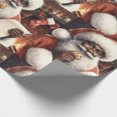 Papier Cadeau Papier à enveloppement Père Noël noir (Coin)