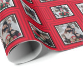 Papier Cadeau Papier à enveloppement photo rouge Noël (Coin rond)