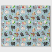 Papier Cadeau Papier à enveloppement Poméranien de Noël (Plat)