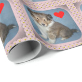 Papier Cadeau Papier à enveloppement pour chiots à chiots de She (Coin rond)