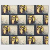 Papier Cadeau Papier à enveloppement pour Halloween Chat et Chou (Plat)