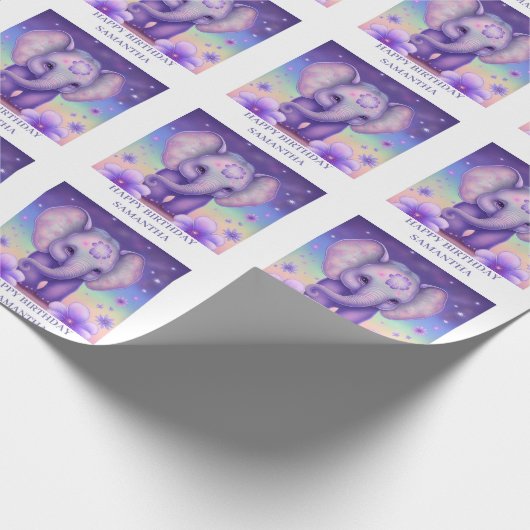 Papier Cadeau Papier à enveloppement PURPLE Eléphant mou (Coin)