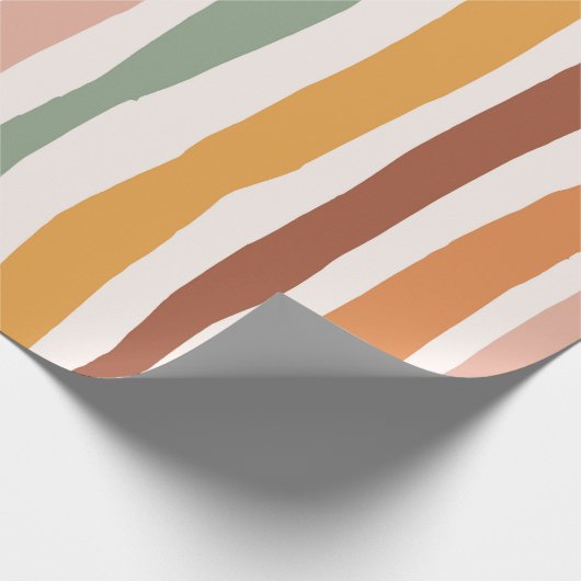 Papier Cadeau Papier à enveloppement rayé Boho (Coin)