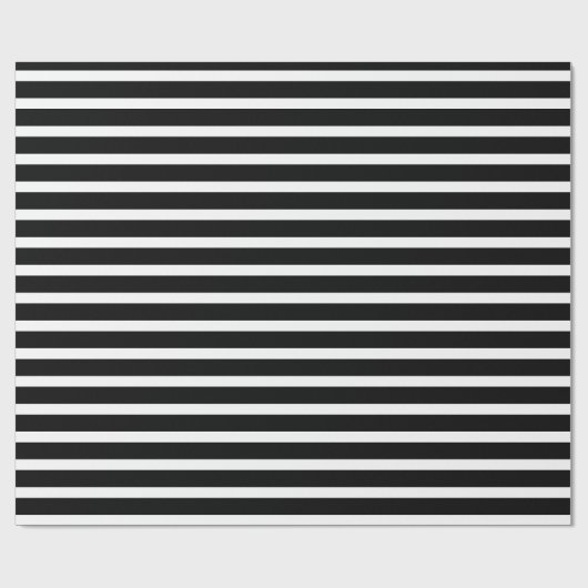 Papier Cadeau Papier à enveloppement rayé noir et blanc (Plat)