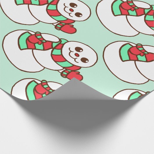 Papier Cadeau Papier à enveloppement rétro Noël Snowman (Coin)