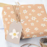 Papier Cadeau Papier à enveloppement rose Boho Retro Daisy<br><div class="desc">Papier d'enveloppement rose Boho Fleur de marguerite</div>