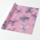 Papier Cadeau "Papier à enveloppement rose - Cadeau de Clover vi (Déroulé)