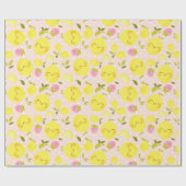 Papier Cadeau Papier à enveloppement rose citron à la fraise (Plat)