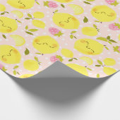 Papier Cadeau Papier à enveloppement rose citron à la fraise (Coin)