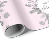 Papier Cadeau Papier à enveloppement rose de vacances de Rustic  (Coin rond)