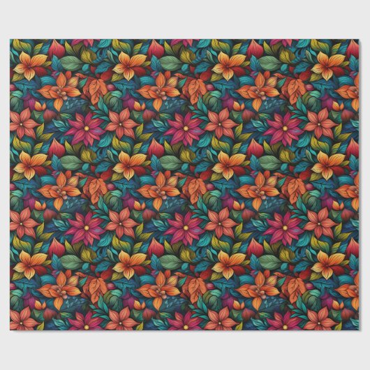 Papier Cadeau Papier à enveloppement rose jaune et orange (Plat)