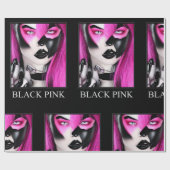 Papier Cadeau Papier à enveloppement rose noir (Plat)