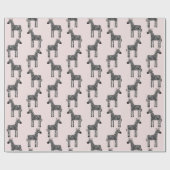Papier Cadeau Papier à enveloppement rose pâle Zebra (Plat)