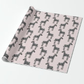 Papier Cadeau Papier à enveloppement rose pâle Zebra (Déroulé)
