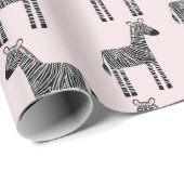 Papier Cadeau Papier à enveloppement rose pâle Zebra (Coin rond)