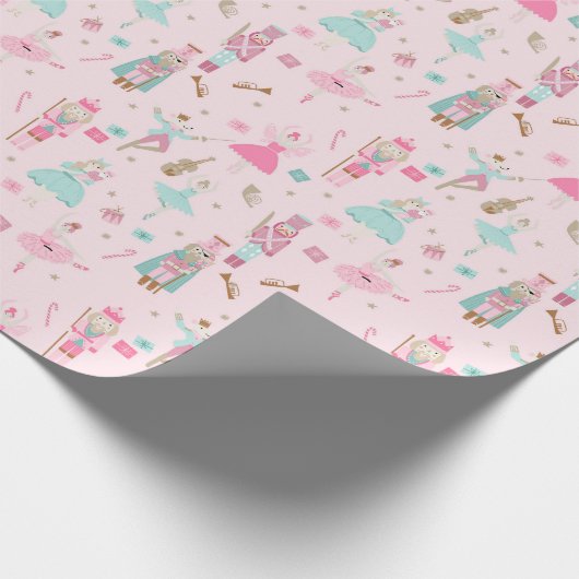 Papier Cadeau Papier à enveloppement rose pastel Nutcracker Ball (Coin)