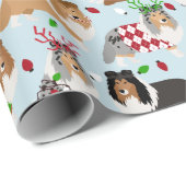 Papier Cadeau Papier à enveloppement Shetland Shetland Sheepdog (Coin rond)