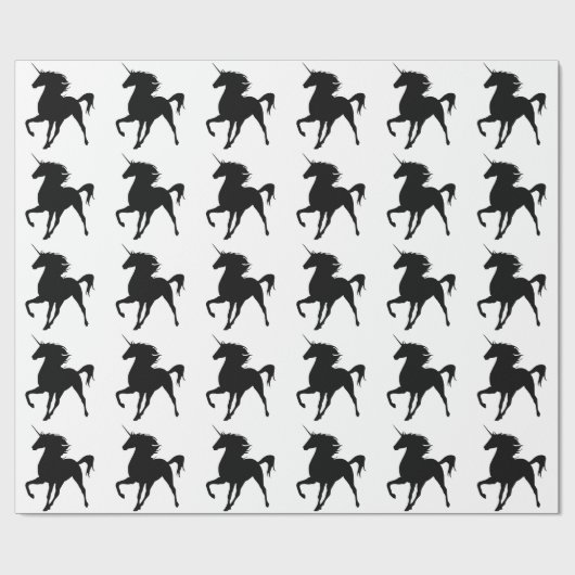 Papier Cadeau Papier à enveloppement Silhouette Unicorne (Plat)