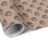 Papier Cadeau Papier à enveloppement Tan Acorn (Coin rond)