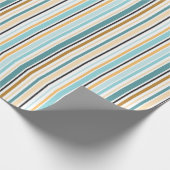 Papier Cadeau Papier à enveloppement Turquoise d'or Hope Stripe (Coin)