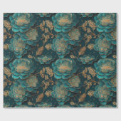 Papier Cadeau Papier à enveloppement turquoise et bronze (Plat)