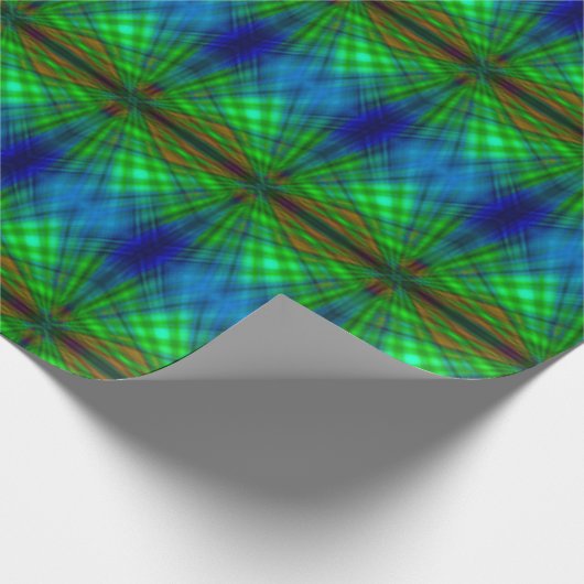 Papier Cadeau Papier à enveloppement vert et bleu (Coin)