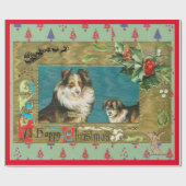 Papier Cadeau Papier à enveloppement vintage COLLAGE NOËL (Plat)