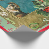 Papier Cadeau Papier à enveloppement vintage COLLAGE NOËL (Coin)