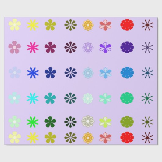 Papier Cadeau Papier à enveloppement violet Fleurs (Plat)