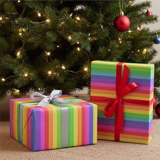 Papier Cadeau Papier à envelopper à l'arc-en-ciel élégant