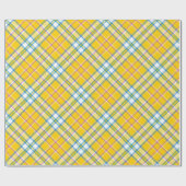 Papier Cadeau Papier à envelopper à plaid jaune (Plat)