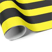 Papier Cadeau Papier à envelopper à rayures jaune et noire (Coin rond)