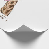 Papier Cadeau Papier à envelopper amusant avec Giraffe joueuse - (Coin)
