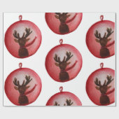 Papier Cadeau Papier à envelopper Aquarelle Cerf, Noël (Plat)