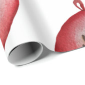 Papier Cadeau Papier à envelopper Aquarelle Cerf, Noël (Coin rond)