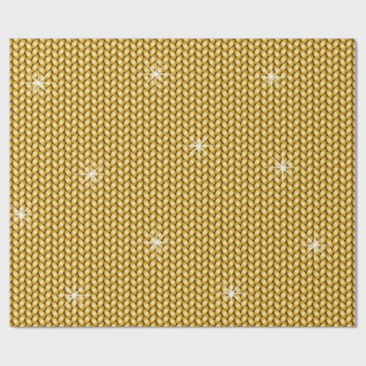 Papier Cadeau papier à envelopper arrière - plan tricot or (Plat)