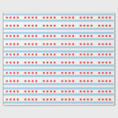 Papier Cadeau Papier à envelopper avec Drapeau de Chicago (Plat)