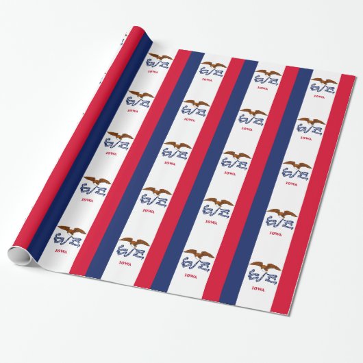 Papier Cadeau Papier à envelopper avec Drapeau de l'Iowa (Déroulé)