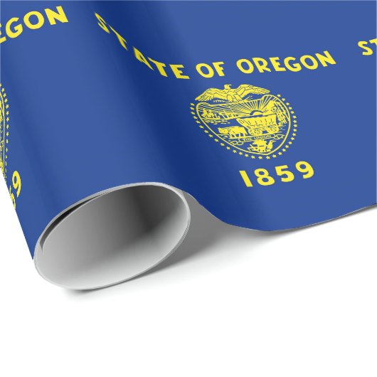 Papier Cadeau Papier à envelopper avec Drapeau de l'Oregon (Coin rond)